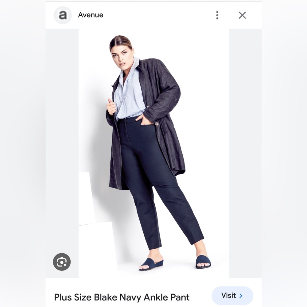 From Avenue. Navy ankle pants.